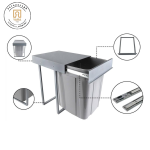 سطل زباله آرام بند تک قلو 25 لیتری نصب داخل کابینت – طراحی بی‌صدا و شیک از فروشگاه یارایراق