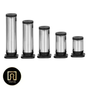 تصویر پایه کابینت آلومینیومی براق 8 سانت مناسب انواع کابینت آشپزخانه و یونیت‌های MDF عرضه شده توسط فروشگاه یارایراق