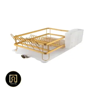 تصویر سبد آبچکان آلومینیومی یک طبقه مون برای نگهداری و خشک کردن ظروف داخل کابینت