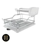 تصویر سبد آبچکان آلومینیومی یک و نیم طبقه مون مناسب نگهداری و خشک کردن ظروف در کابینت