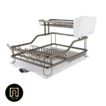 تصویر سبد آبچکان آلومینیومی یک و نیم طبقه مون مناسب نگهداری و خشک کردن ظروف در کابینت
